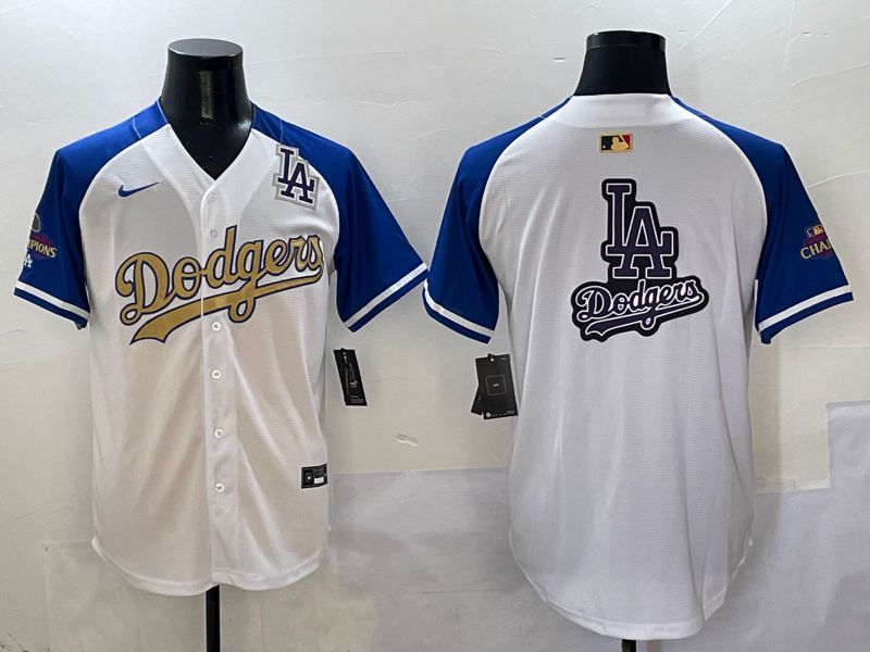 Men Los Angeles Dodgers Blank White Blue Gold Game Nike 2025 MLB Jersey style 42930